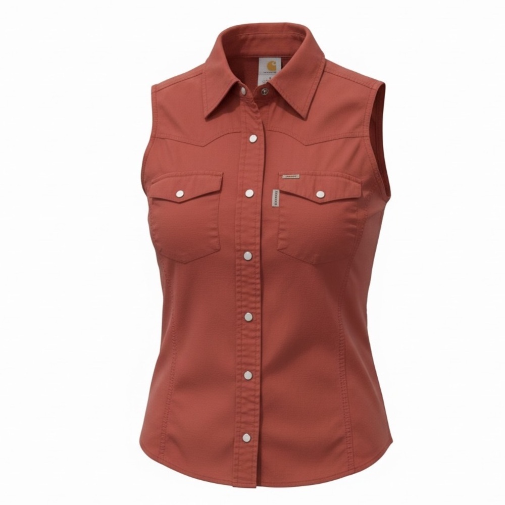 Carhartt pearl snap vest, small